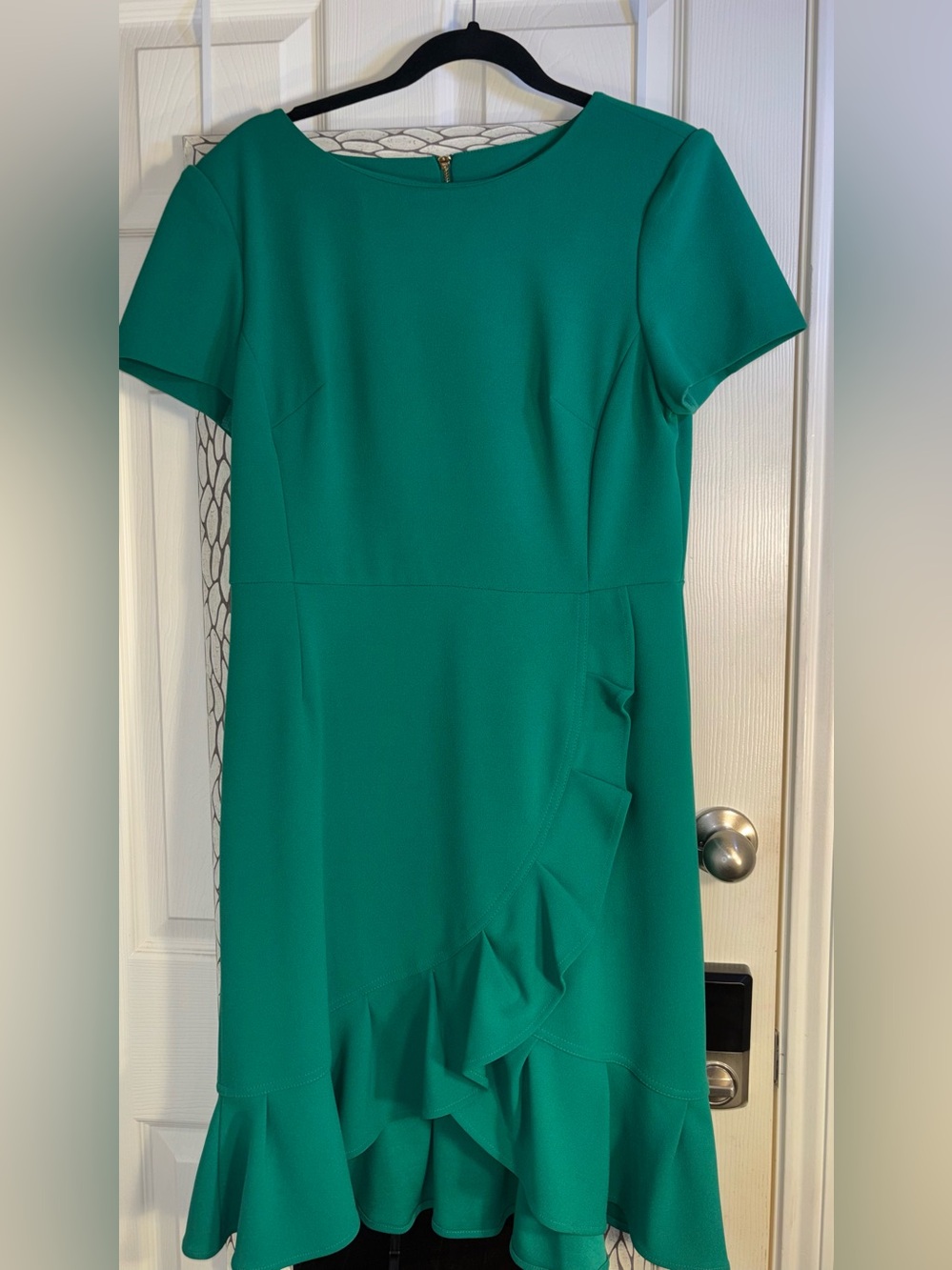 Calvin Klein Emerald Green Ruffle Midi Dress